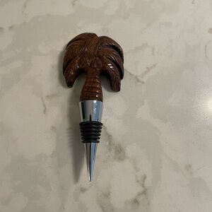 Palm Tree Wine Stopper with Silver Base